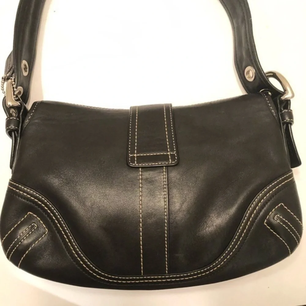 Coach black leather small soho hobo bag